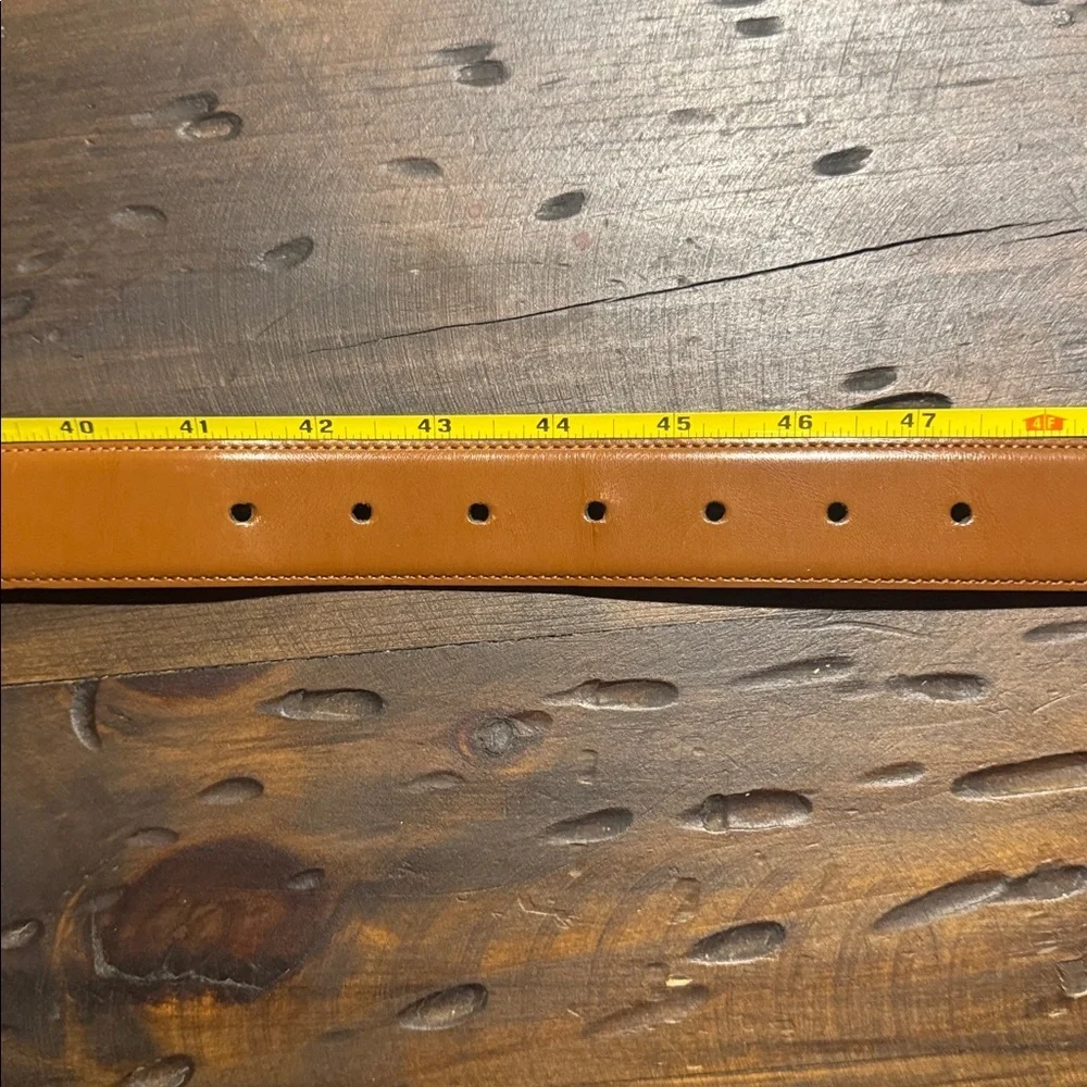 Perry Ellis Brown and Black Leather Reversible Belt with Silver Buckle